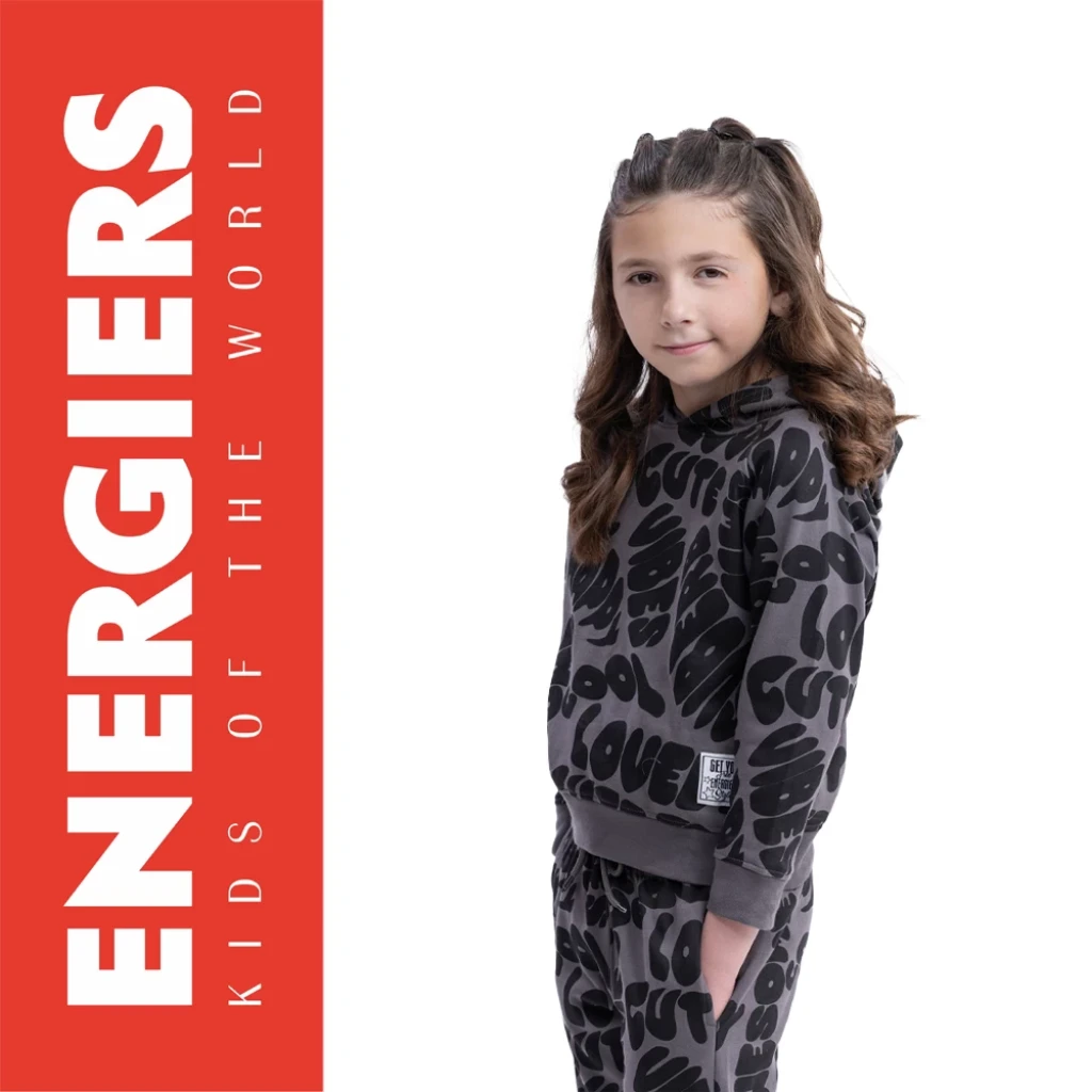 Energiers κορίτσι σετ φόρμα εμπριμέ σκούρο γκρι 16-126243-0 - 1
