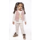 Βρεφικό σετ 3τμχ για κορίτσι μπλούζα κολάν γιλέκο Ebita 227541 - 2