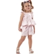 Παιδικό σετ 2τχμ για κορίτσι μπλουζάκι λευκό - σορτσάκι ροζ ριγέ Ebita 238274
