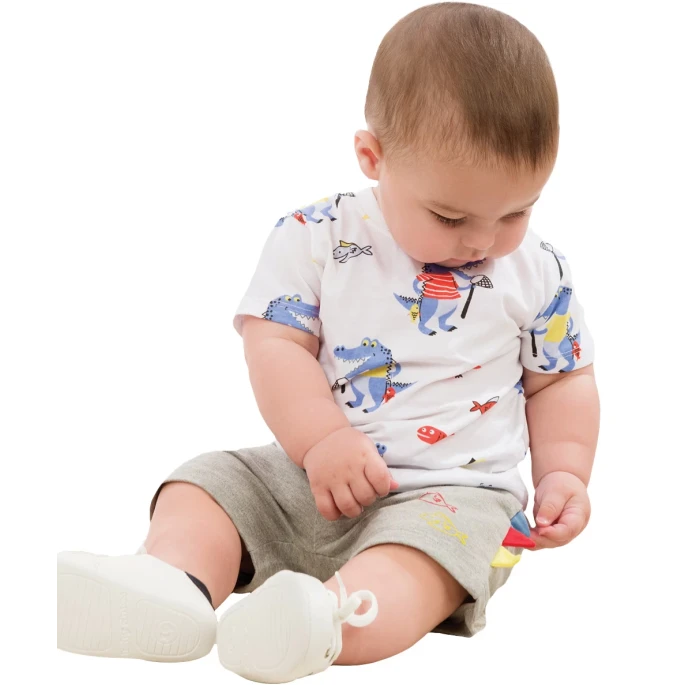 Βρεφικό σετ 2τμχ για αγόρι μπλούζα βερμούδα 3D κροκόδειλος Energino 11-223464-0 5206462068908 - 2