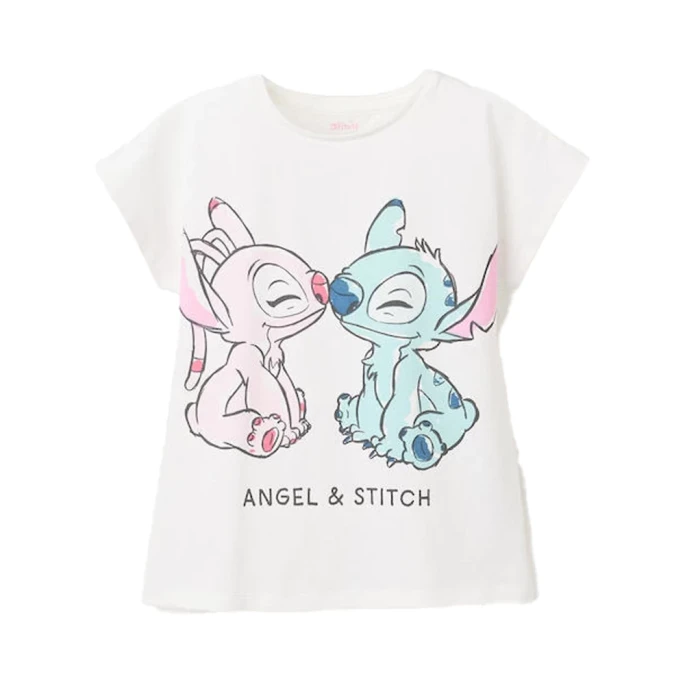 Εφηβική μπλούζα κοντομάνικη για κορίτσι Angel & Stitch Disney 5606812729785-2