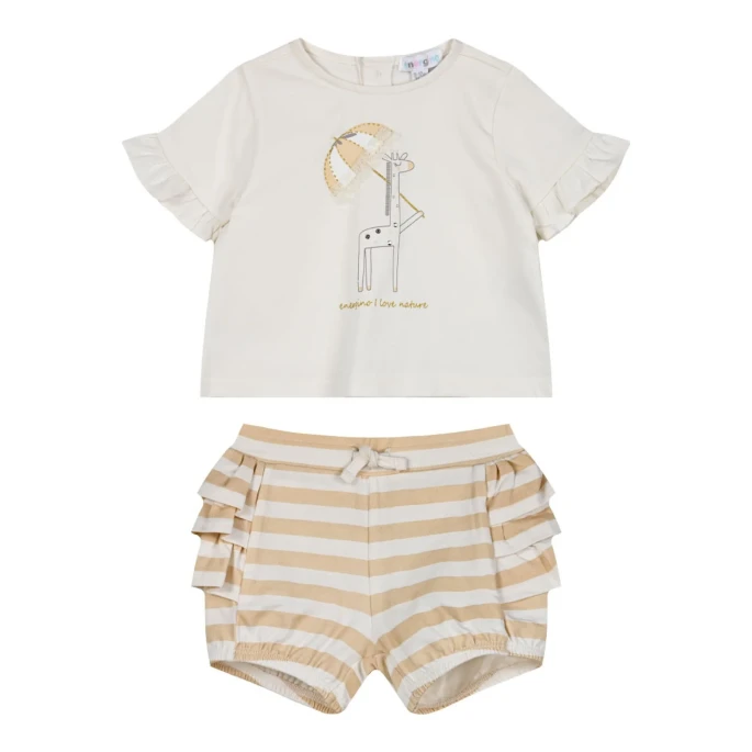 Βρεφικό σετ 2τμχ για κορίτσι μπλούζα σορτσάκι I love nature baby Energino 14-224426-0 5210220661836