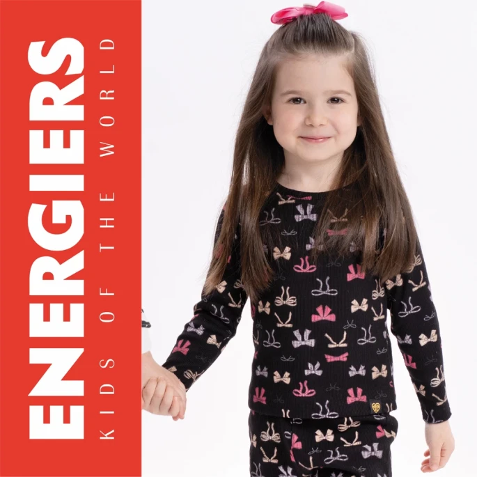 Energiers κορίτσι σετ φόρμα ριπ εμπριμέ μαύρο 15-126354-0