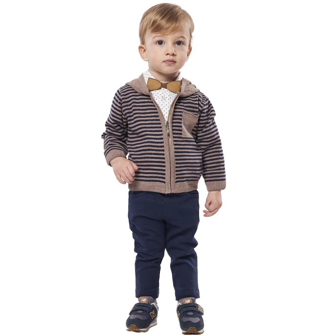 Βρεφικό σετ 3τμχ για αγόρι ζακέτα πουκάμισο παντελόνι Hashtag 239603 - 3
