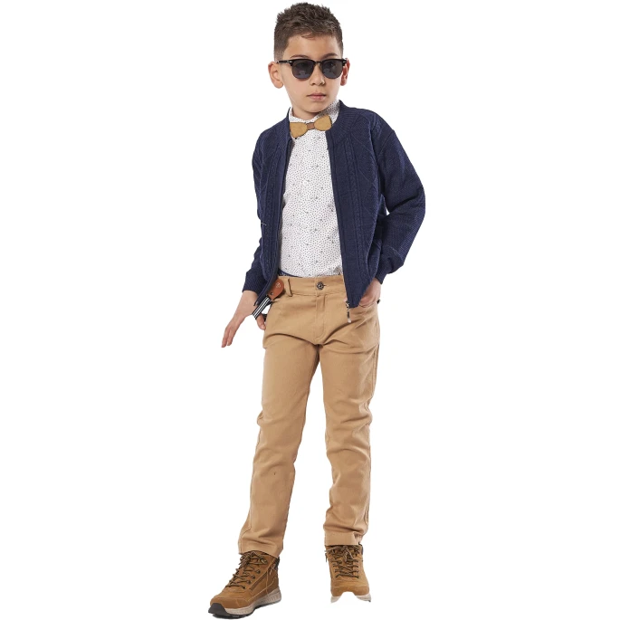 Παιδικό σετ 3τμχ για αγόρι ζακέτα πουκάμισο πατελόνι Hashtag 239821 - 2