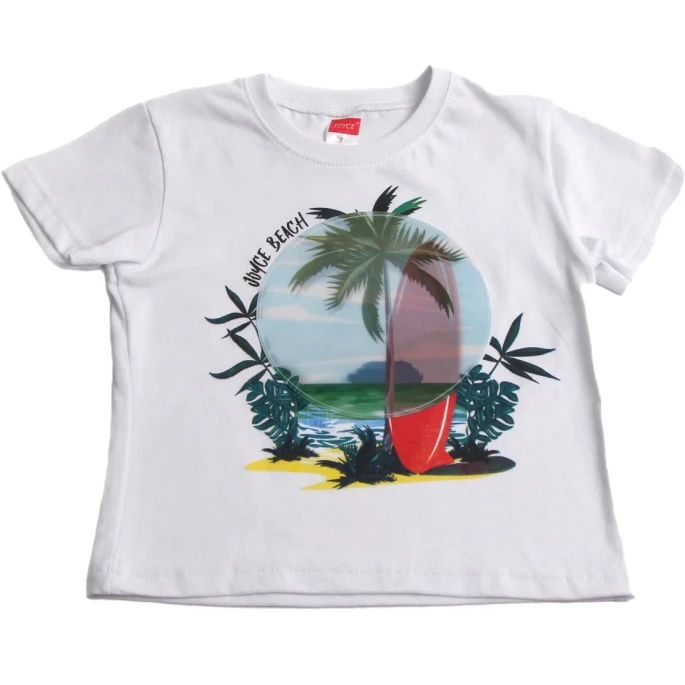 Παιδικό σετ 2τμχ για αγόρι μπλούζα βερμούδα beach 3D Joyce 2312125 - 2