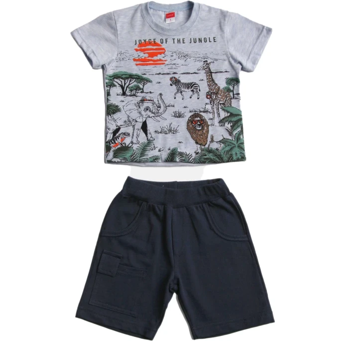 Παιδικό σετ 2τμχ για αγόρι μπλούζα βερμούδα of the jungle Joyce 2312122 - 1