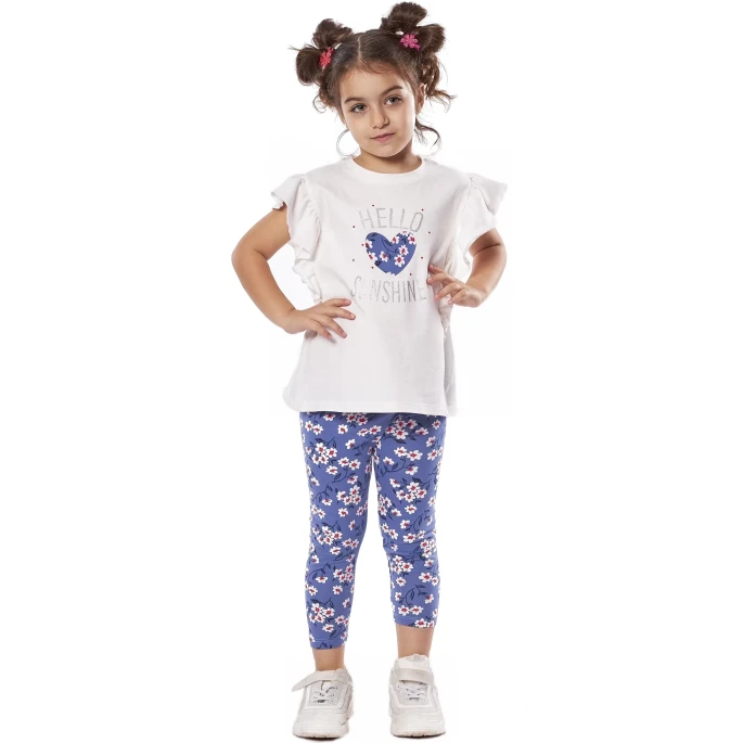 Παιδικό σετ 2τμχ για κορίτσι μπλουζάκι κολάν hallo sunshine Ebita 238204 - 1
