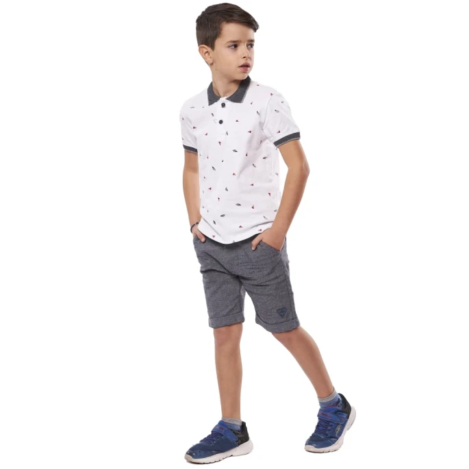 Παιδικό σετ 3τμχ για αγόρι μπλούζα βερμούδα τιράντες Hashtag 238803 - 3